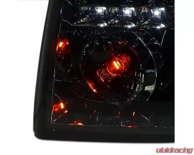 Spec-D Dual Halo Projector Headlights w/ SMD LED Light Strip (Chrome Housing/Smoked Lens) Cadillac Escalade 2002-2006 - 2LHP-ECLD02G-RS