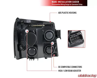 Spec-D Dual Halo Projector Headlights w/ SMD LED Light Strip (Chrome Housing/Smoked Lens) Cadillac Escalade 2002-2006 - 2LHP-ECLD02G-RS