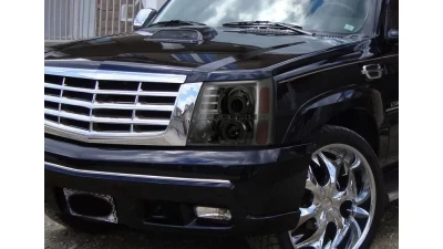 Spec-D Dual Halo Projector Headlights w/ SMD LED Light Strip (Chrome Housing/Smoked Lens) Cadillac Escalade 2002-2006                                     - 2LHP-ECLD02G-RS - Image 10