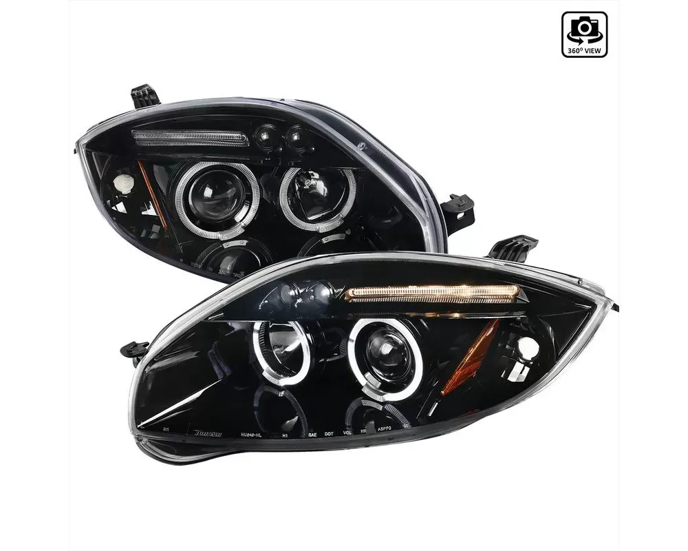 Spec-D Dual Halo Projector Headlights w/ LED Accent Lights (Jet Black Housing/Clear Lens) Mitsubishi Eclipse 2006-2011 - 2LHP-ELP06BK-TM