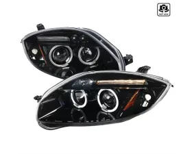 Spec-D Dual Halo Projector Headlights w/ LED Accent Lights (Jet Black Housing/Clear Lens) Mitsubishi Eclipse 2006-2011