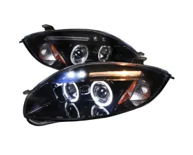 Spec-D Dual Halo Projector Headlights w/ LED Accent Lights (Glossy Black Housing/Smoke Lens) Mitsubishi Eclipse 2006-2011