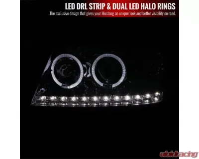 Spec-D Dual Halo Projector Headlights (Chrome Housing/Clear Lens) Ford Explorer 2002-2005 - 2LHP-EPOR02-TM