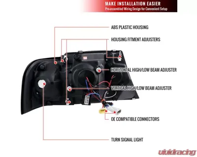 Spec-D Dual Halo Projector Headlights (Chrome Housing/Clear Lens) Ford Explorer 2002-2005 - 2LHP-EPOR02-TM