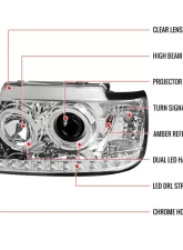Spec-D Dual Halo Projector Headlights (Chrome Housing/Clear Lens) Ford Explorer 2002-2005                                     - 2LHP-EPOR02-TM - Image 9