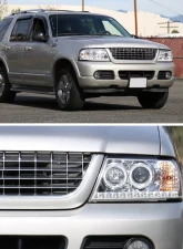 Spec-D Dual Halo Projector Headlights (Chrome Housing/Clear Lens) Ford Explorer 2002-2005                                     - 2LHP-EPOR02-TM - Image 10