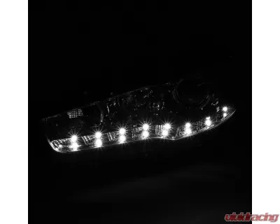 Spec-D EVO Projector Headlights w/ SMD LED Light Strip (Chrome Housing/Clear Lens) Mitsubishi 2008-2015 - 2LHP-EVO08-8-TM