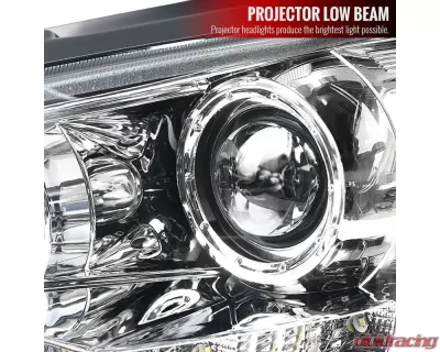 Spec-D EVO Projector Headlights w/ SMD LED Light Strip (Chrome Housing/Clear Lens) Mitsubishi 2008-2015 - 2LHP-EVO08-8-TM