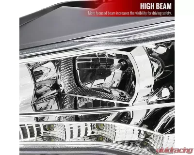 Spec-D EVO Projector Headlights w/ SMD LED Light Strip (Chrome Housing/Clear Lens) Mitsubishi 2008-2015 - 2LHP-EVO08-8-TM