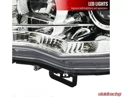 Spec-D EVO Projector Headlights w/ SMD LED Light Strip (Chrome Housing/Clear Lens) Mitsubishi 2008-2015 - 2LHP-EVO08-8-TM