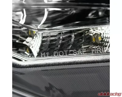 Spec-D EVO Projector Headlights w/ SMD LED Light Strip (Chrome Housing/Clear Lens) Mitsubishi 2008-2015 - 2LHP-EVO08-8-TM