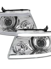 Spec-D  Projector Headlights w/ Bright White LED Bars (Chrome Housing/Clear Lens) Ford | Lincoln 2004-2008                                     - 2LHP-F15004-G3-GO - Image 10