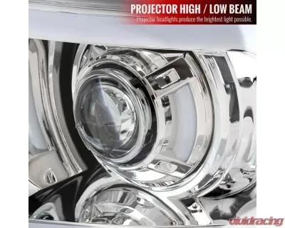 Spec-D  Projector Headlights w/ Bright White LED Bars (Chrome Housing/Clear Lens) Ford | Lincoln 2004-2008 - 2LHP-F15004-G3-GO