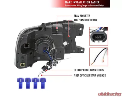 Spec-D  Projector Headlights w/ Bright White LED Bars (Chrome Housing/Clear Lens) Ford | Lincoln 2004-2008 - 2LHP-F15004-G3-GO