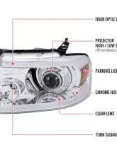 Spec-D  Projector Headlights w/ Bright White LED Bars (Chrome Housing/Clear Lens) Ford | Lincoln 2004-2008                                     - 2LHP-F15004-G3-GO - Image 9