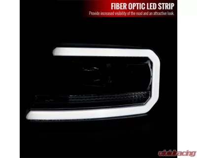 Spec-D LED C-Bar Projector Headlights (Glossy Black Housing/Smoked Lens) Ford F-150 | Lincoln Mark LT 2004-2008 - 2LHP-F15004G-G2-TM