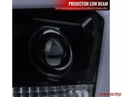 Spec-D LED C-Bar Projector Headlights (Glossy Black Housing/Smoked Lens) Ford F-150 | Lincoln Mark LT 2004-2008 - 2LHP-F15004G-G2-TM