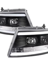 Spec-D LED C-Bar Projector Headlights (Matte Black Housing/Clear Lens) Ford F-150 | Lincoln Mark LT 2004-2008                                     - 2LHP-F15004JM-G2-TM - Image 10