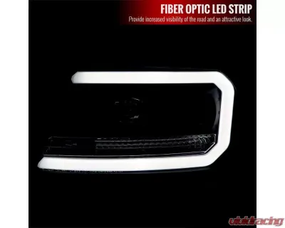 Spec-D LED C-Bar Projector Headlights (Matte Black Housing/Clear Lens) Ford F-150 | Lincoln Mark LT 2004-2008 - 2LHP-F15004JM-G2-TM
