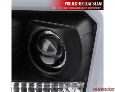 Spec-D LED C-Bar Projector Headlights (Matte Black Housing/Clear Lens) Ford F-150 | Lincoln Mark LT 2004-2008 - 2LHP-F15004JM-G2-TM