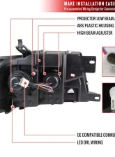 Spec-D LED C-Bar Projector Headlights (Matte Black Housing/Clear Lens) Ford F-150 | Lincoln Mark LT 2004-2008                                     - 2LHP-F15004JM-G2-TM - Image 8