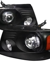 Spec-D Projector Headlights w/ Amber Reflectors (Matte Black Housing/Clear Lens) Ford F-150 | Lincoln Mark LT 2004-2008                                     - 2LHP-F15004JM-RS - Image 10