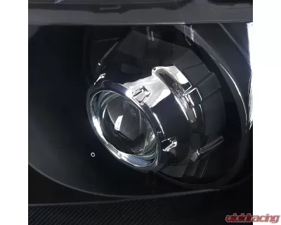 Spec-D Projector Headlights w/ Amber Reflectors (Matte Black Housing/Clear Lens) Ford F-150 | Lincoln Mark LT 2004-2008 - 2LHP-F15004JM-RS