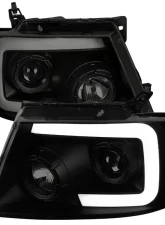 Spec-D Switchback Sequential LED C-Bar Projector Headlights (Black Housing/Smoked Lens) Ford F-150 | Lincoln Mark LT 2004-2008                                     - 2LHP-F15004SM-SQ-RS - Image 9