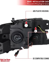 Spec-D Switchback Sequential LED C-Bar Projector Headlights (Black Housing/Smoked Lens) Ford F-150 | Lincoln Mark LT 2004-2008                                     - 2LHP-F15004SM-SQ-RS - Image 7