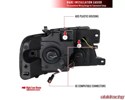 Spec-D Switchback Sequential LED C-Bar Projector Headlights (Black Housing/Smoked Lens) Ford F-150 | Lincoln Mark LT 2004-2008 - 2LHP-F15004SM-SQ-RS