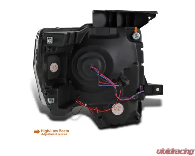 Spec-D Projector Headlights w/ LED Light Strip (Matte Black Housing/Clear Lens) Ford F-150 2009-2014 - 2LHP-F15009JM-8-RS