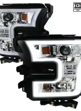 Spec-D LED Bar Projector Headlights (Chrome Housing/Clear Lens) Ford F-150 2015-2017                                     - 2LHP-F15015-TM - Image 10