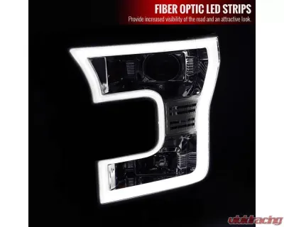 Spec-D LED Bar Projector Headlights (Chrome Housing/Clear Lens) Ford F-150 2015-2017 - 2LHP-F15015-TM