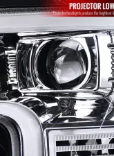 Spec-D LED Bar Projector Headlights (Chrome Housing/Clear Lens) Ford F-150 2015-2017                                     - 2LHP-F15015-TM - Image 3