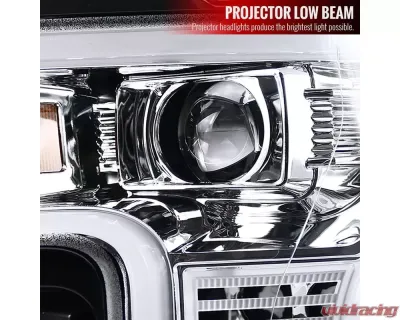 Spec-D LED Bar Projector Headlights (Chrome Housing/Clear Lens) Ford F-150 2015-2017 - 2LHP-F15015-TM