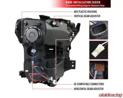 Spec-D LED Bar Projector Headlights (Chrome Housing/Clear Lens) Ford F-150 2015-2017 - 2LHP-F15015-TM