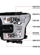 Spec-D LED Bar Projector Headlights (Chrome Housing/Clear Lens) Ford F-150 2015-2017                                     - 2LHP-F15015-TM - Image 9