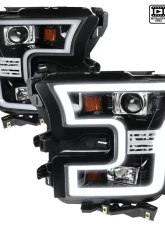 Spec-D LED Bar Projector Headlights (Jet Black Housing/Clear Lens) Ford F-150 2015-2017                                     - 2LHP-F15015BK-TM - Image 10