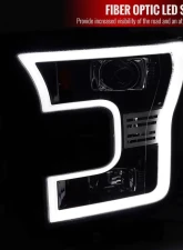 Spec-D LED Bar Projector Headlights (Jet Black Housing/Clear Lens) Ford F-150 2015-2017                                     - 2LHP-F15015BK-TM - Image 2