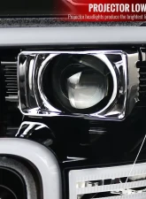 Spec-D LED Bar Projector Headlights (Jet Black Housing/Clear Lens) Ford F-150 2015-2017                                     - 2LHP-F15015BK-TM - Image 3