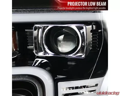 Spec-D LED Bar Projector Headlights (Jet Black Housing/Clear Lens) Ford F-150 2015-2017 - 2LHP-F15015BK-TM