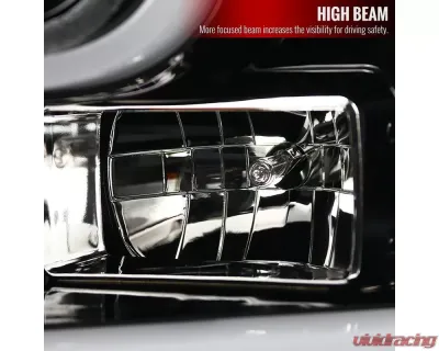 Spec-D LED Bar Projector Headlights (Jet Black Housing/Clear Lens) Ford F-150 2015-2017 - 2LHP-F15015BK-TM