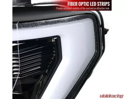 Spec-D LED Bar Projector Headlights (Jet Black Housing/Clear Lens) Ford F-150 2015-2017 - 2LHP-F15015BK-TM