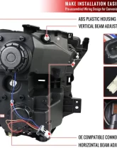 Spec-D LED Bar Projector Headlights (Jet Black Housing/Clear Lens) Ford F-150 2015-2017                                     - 2LHP-F15015BK-TM - Image 8