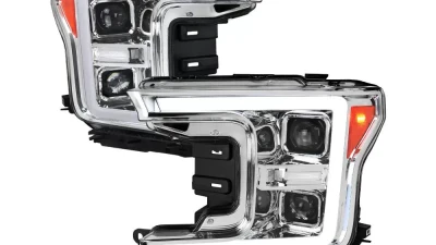 Spec-D LED C-Bar Projector Headlights w/ Switchback Sequential Turn Signal Lights (Chrome Housing / Clear Lens) Ford F-150 2018-2020                                     - 2LHP-F15018-SQ-RS - Image 10