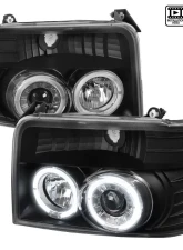Spec-D Dual Halo Projector Headlights - V2 (Matte Black Housing/Clear Lens) Ford Bronco | F-Series 1992-1996                                     - 2LHP-F15092JM-V2-TM - Image 10