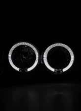 Spec-D Dual Halo Projector Headlights - V2 (Matte Black Housing/Clear Lens) Ford Bronco | F-Series 1992-1996                                     - 2LHP-F15092JM-V2-TM - Image 2