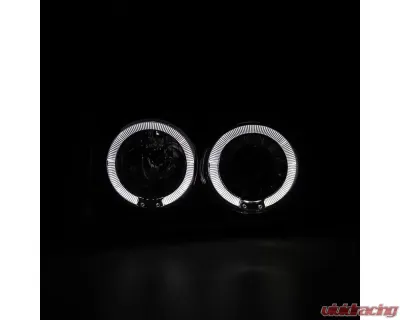 Spec-D Dual Halo Projector Headlights - V2 (Matte Black Housing/Clear Lens) Ford Bronco | F-Series 1992-1996 - 2LHP-F15092JM-V2-TM