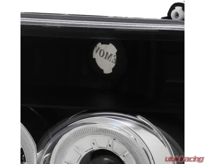 Spec-D Dual Halo Projector Headlights - V2 (Matte Black Housing/Clear Lens) Ford Bronco | F-Series 1992-1996 - 2LHP-F15092JM-V2-TM