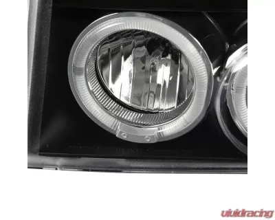 Spec-D Dual Halo Projector Headlights - V2 (Matte Black Housing/Clear Lens) Ford Bronco | F-Series 1992-1996 - 2LHP-F15092JM-V2-TM